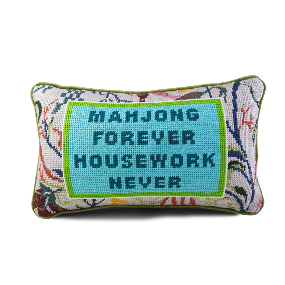 Mahjong Needlepoint Pillow - Something Splendid Co.