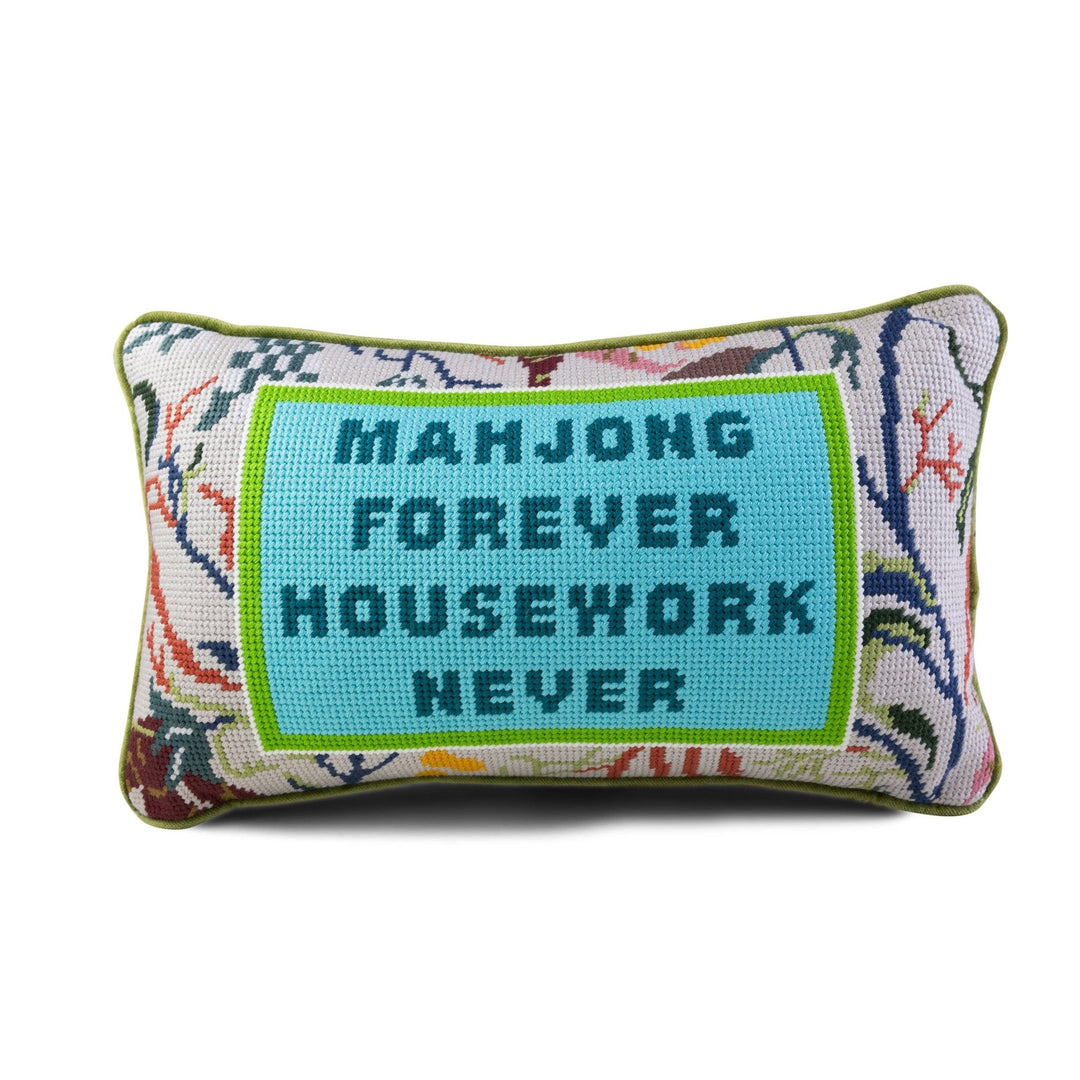 Mahjong Needlepoint Pillow - Something Splendid Co.