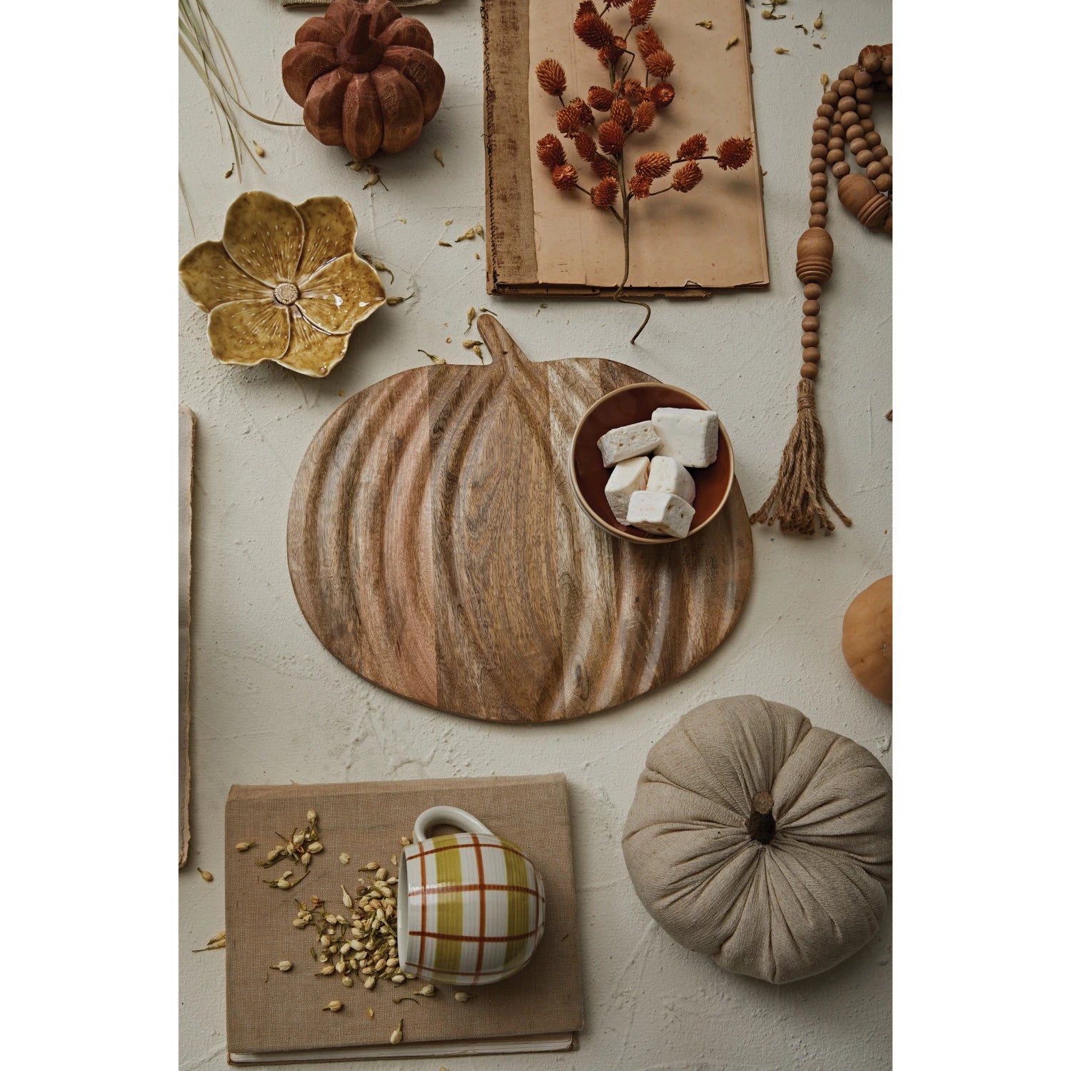 Mango Wood Pumpkin Cheese / Cutting Board - Thumbnail 4