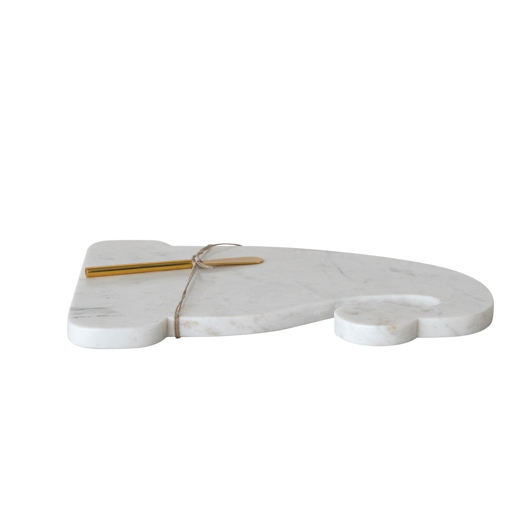 Marble Santa Hat Cheese Board with Canapé Knife - Something Splendid Co.