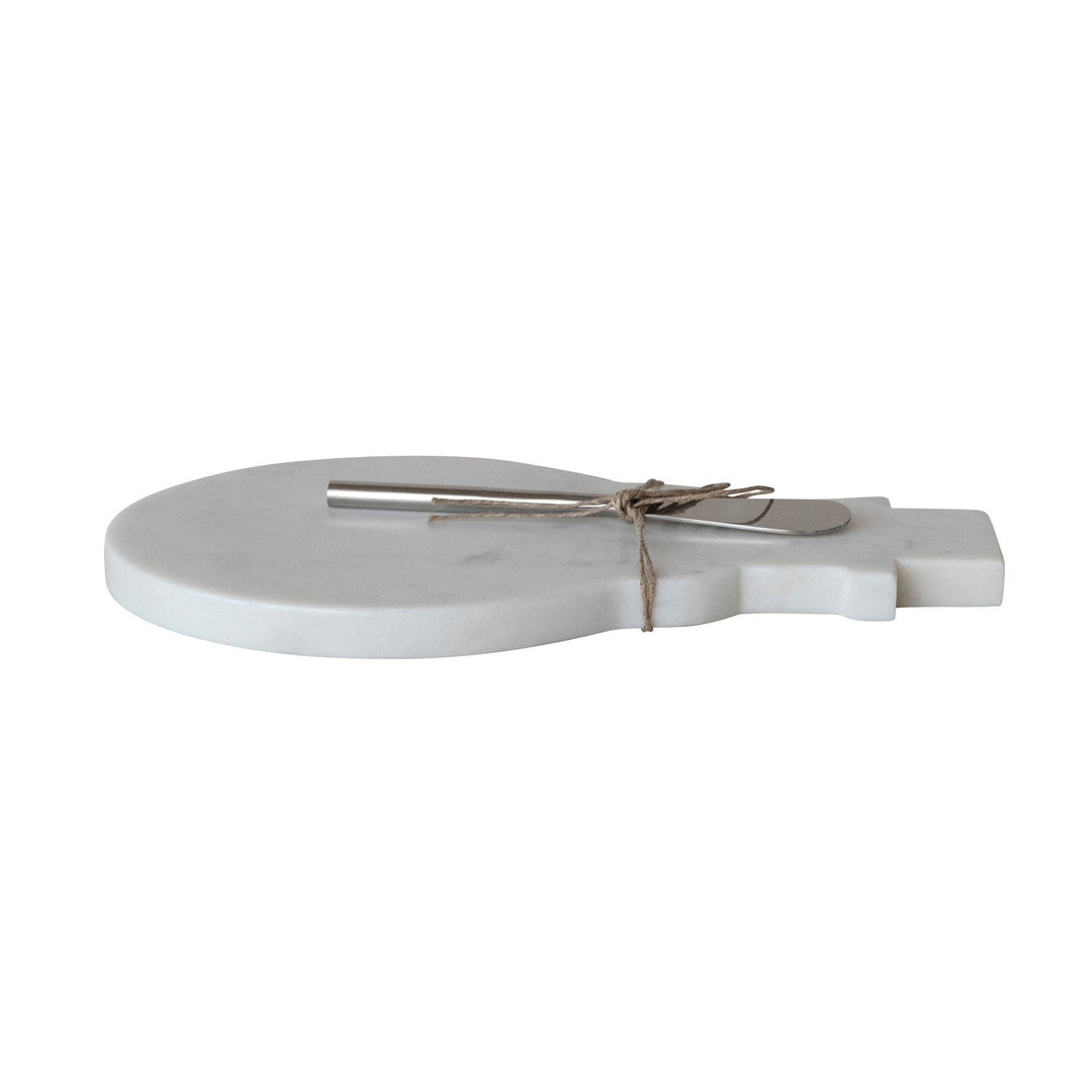 Marble Snowman Cheese Board with Canape Knife - Something Splendid Co.