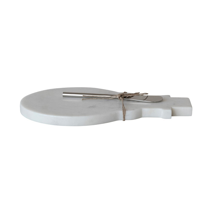 Marble Snowman Cheese Board with Canape Knife - Something Splendid Co.