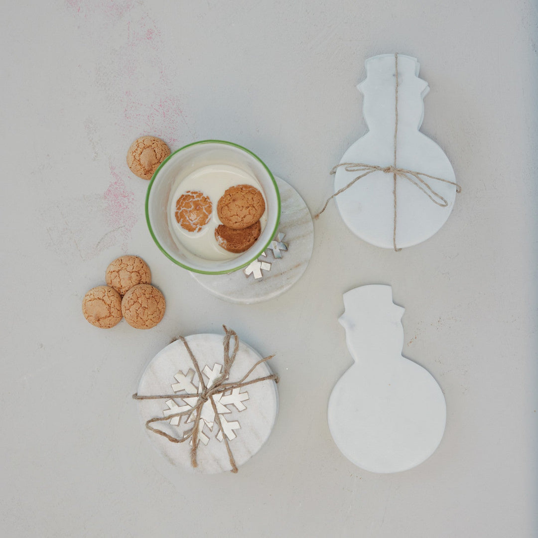 Marble Snowman Coasters, Set of 4 - Something Splendid Co.