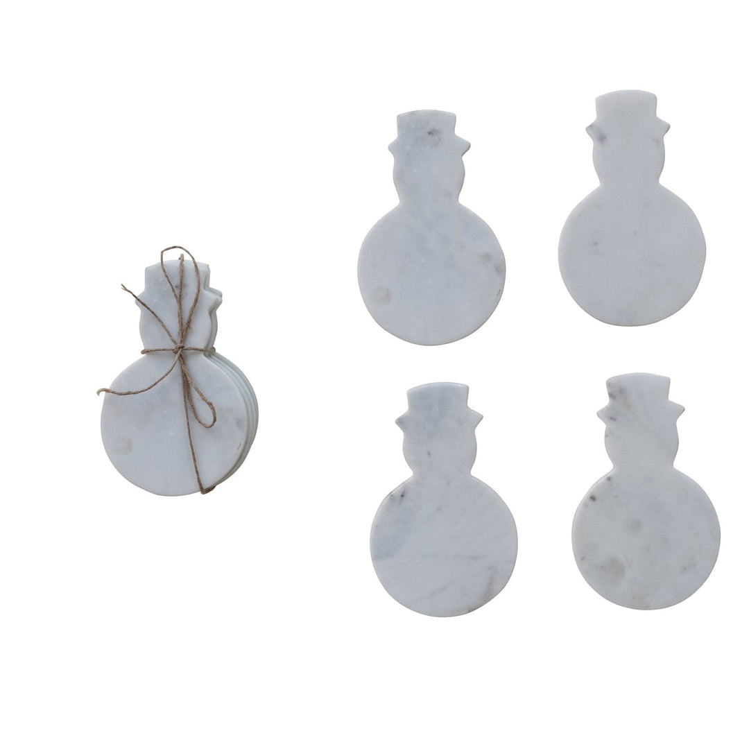 Marble Snowman Coasters, Set of 4 - Something Splendid Co.