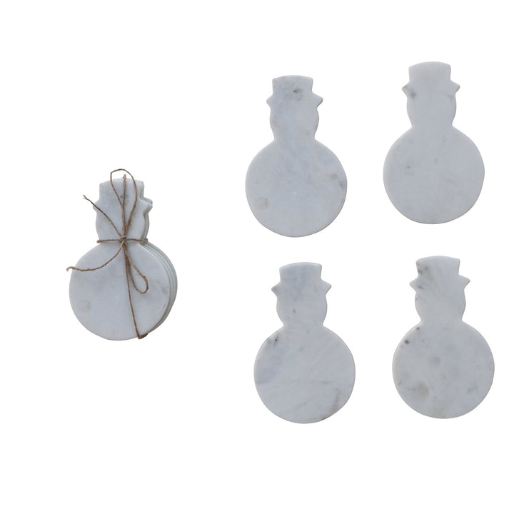 Marble Snowman Coasters, Set of 4 - Something Splendid Co.