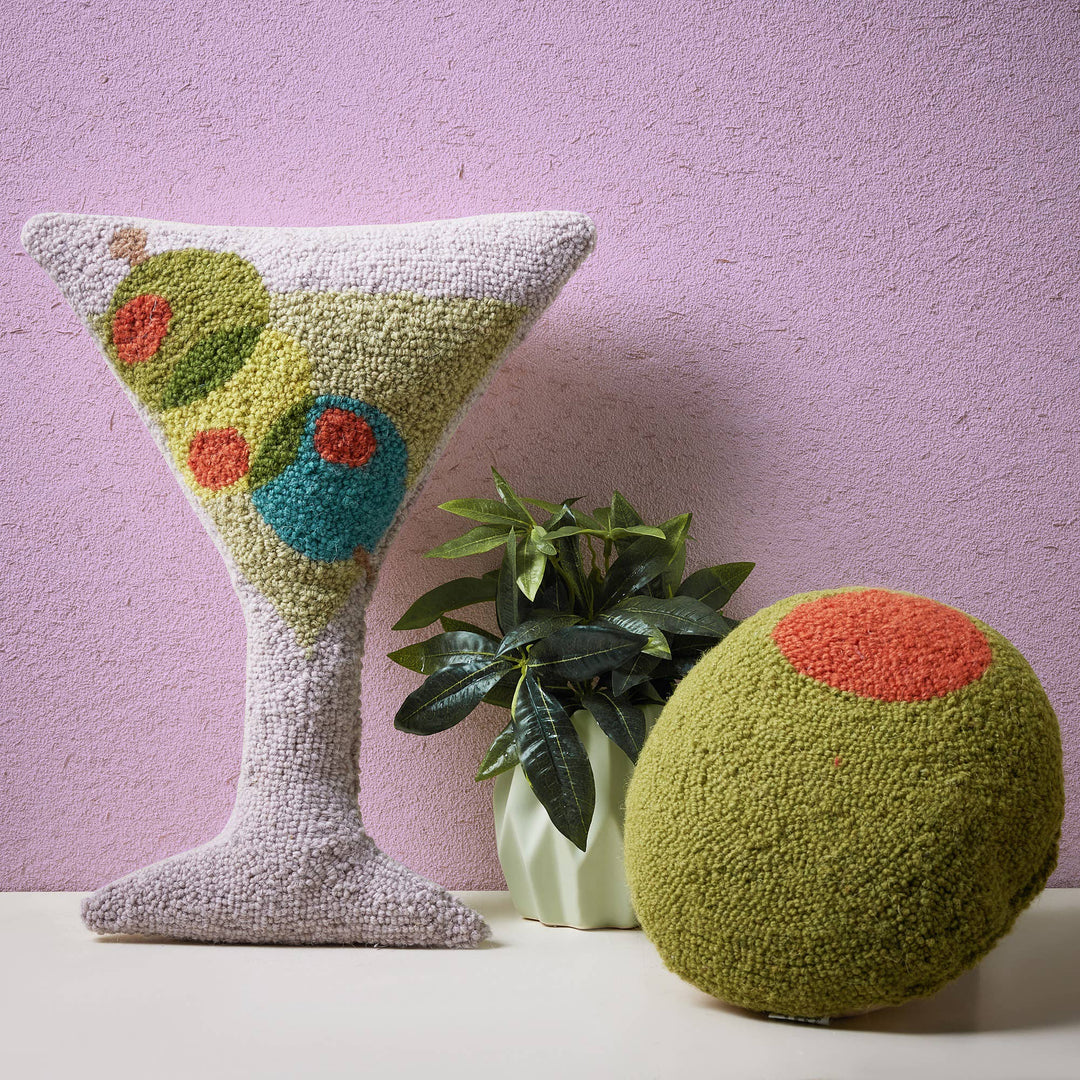 Martini Glass Shaped Hook Pillow - Ampersand - Something Splendid Co.