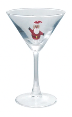 Martini Glasses with Holiday Figures, 8 Styles - Something Splendid Co.