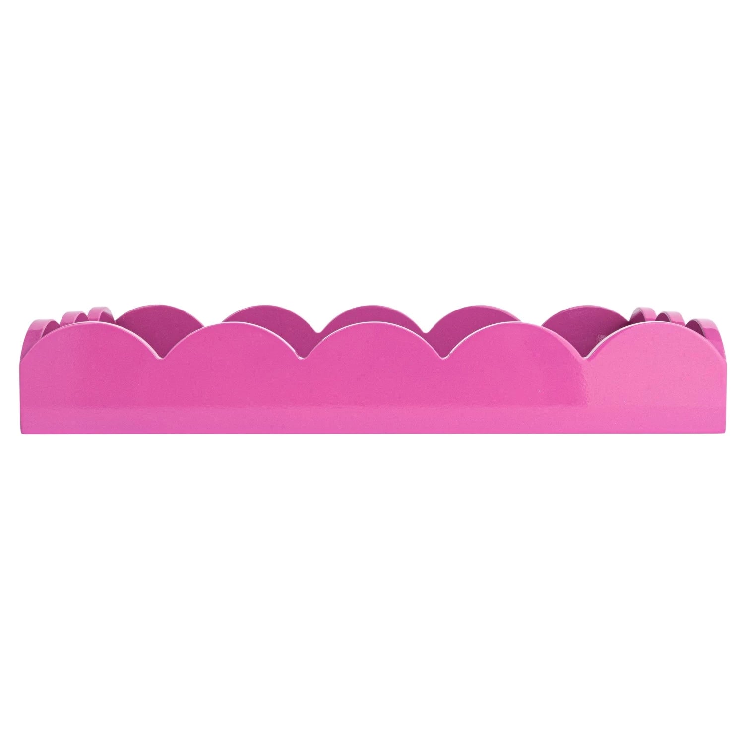 MDF Lacquered Scalloped Tray w/ Handles - Thumbnail 3