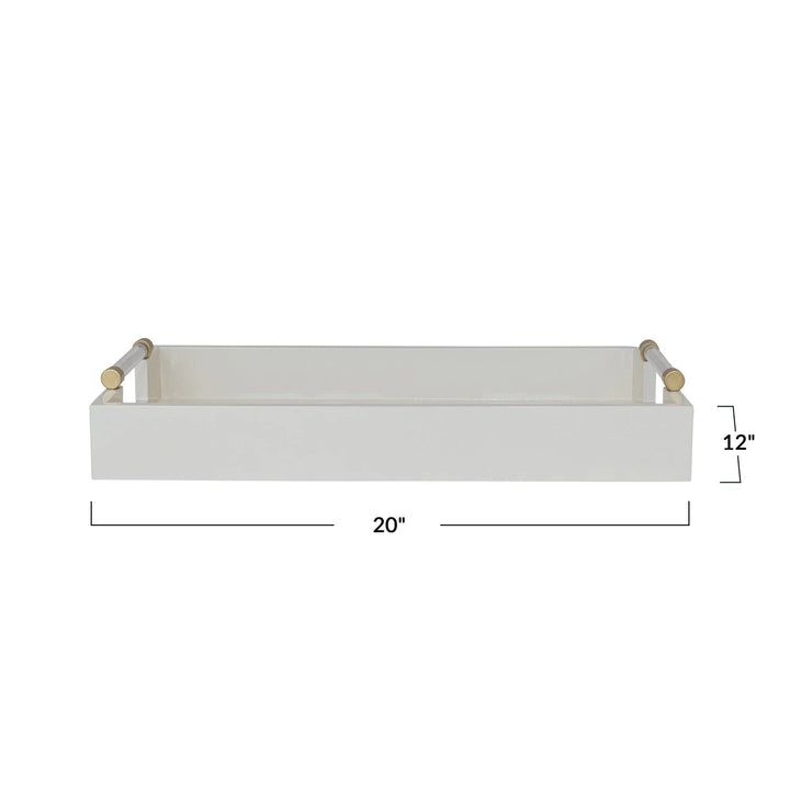 MDF Lacquered Tray - Cream - Something Splendid Co.
