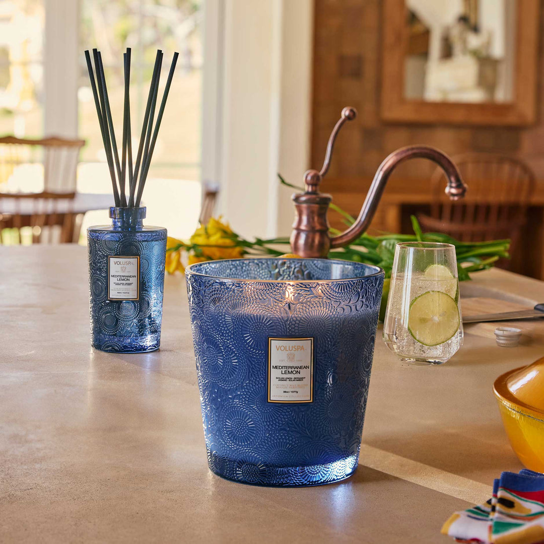 Mediterranean Lemon 3 Wick Hearth Candle - Something Splendid Co.