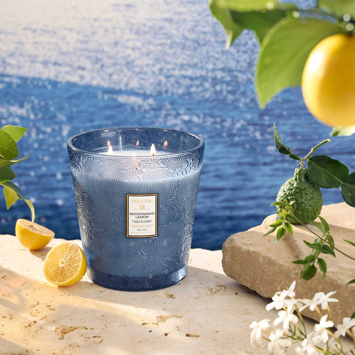 Mediterranean Lemon 3 Wick Hearth Candle - Something Splendid Co.