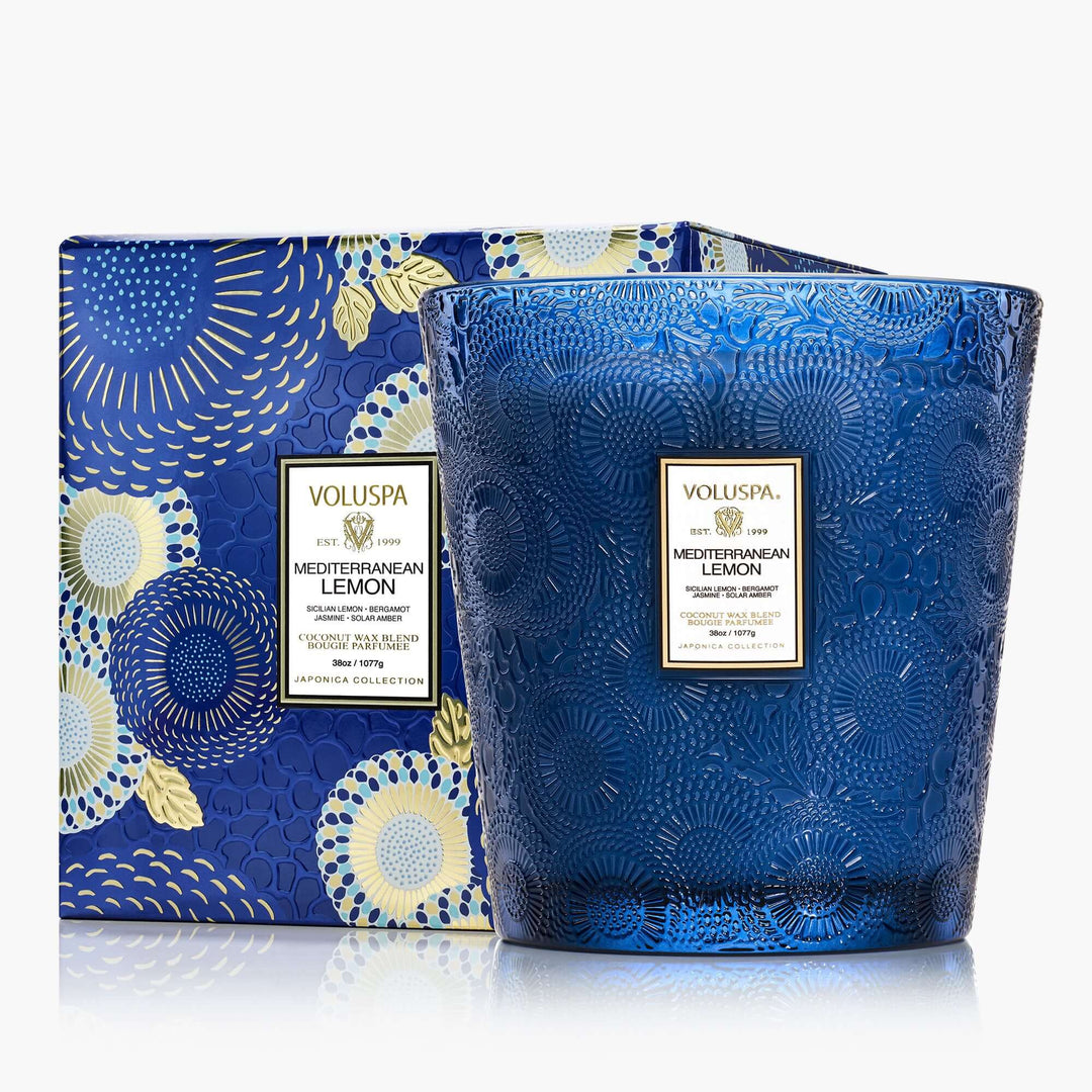 Mediterranean Lemon 3 Wick Hearth Candle - Something Splendid Co.
