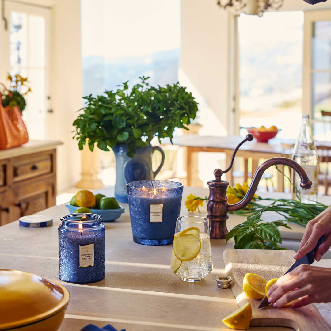 Mediterranean Lemon 3 Wick Hearth Candle - Something Splendid Co.