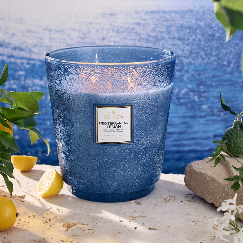 Mediterranean Lemon 5 Wick Hearth Candle - Something Splendid Co.