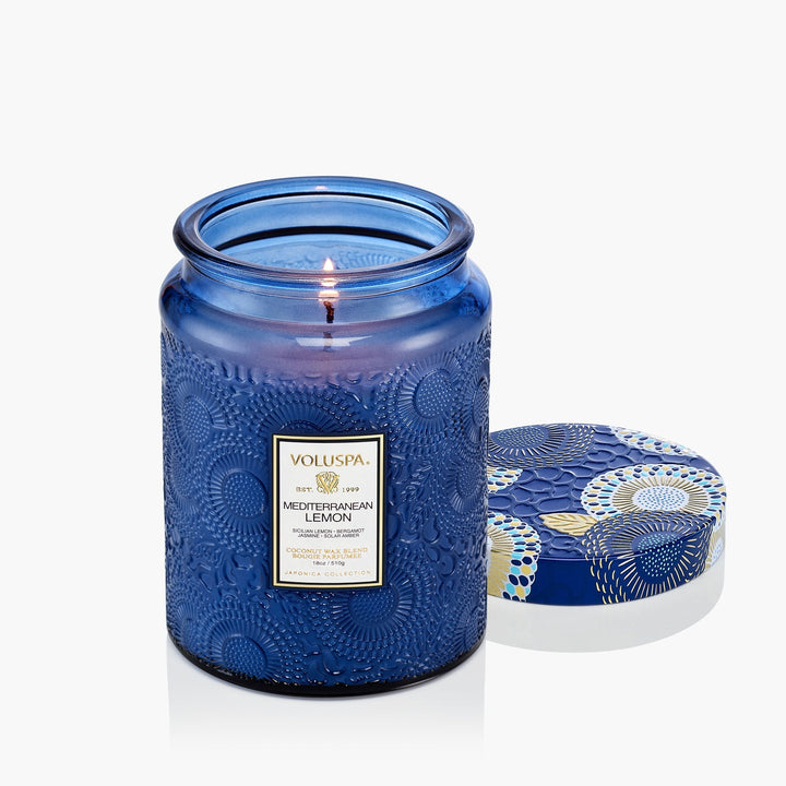 Mediterranean Lemon Large Jar Candle - Something Splendid Co.