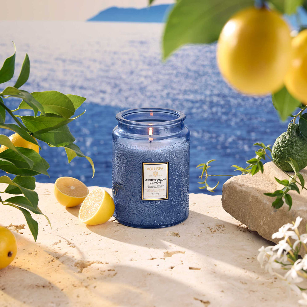Mediterranean Lemon Large Jar Candle - Something Splendid Co.