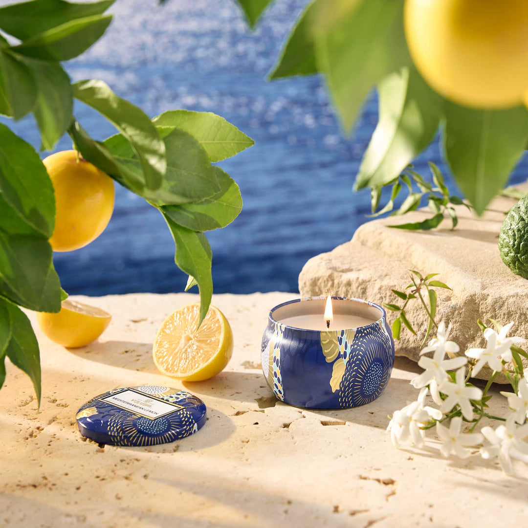 Mediterranean Lemon Mini Tin Candle - Something Splendid Co.