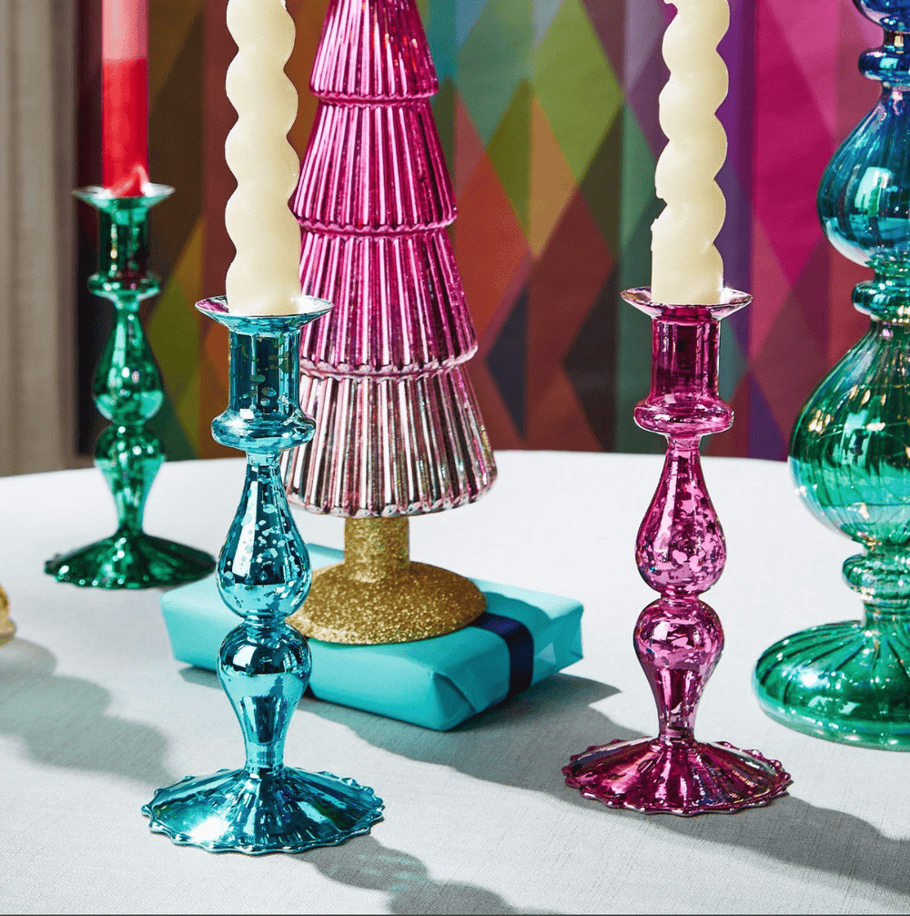 Mercury Glass Candlesticks - Something Splendid Co.