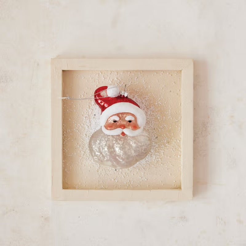 Mercury Glass Santa Ornament - Something Splendid Co.