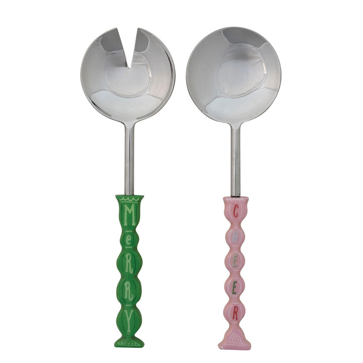 Merry & Cheer Salad Servers, Set of 2 - Something Splendid Co.