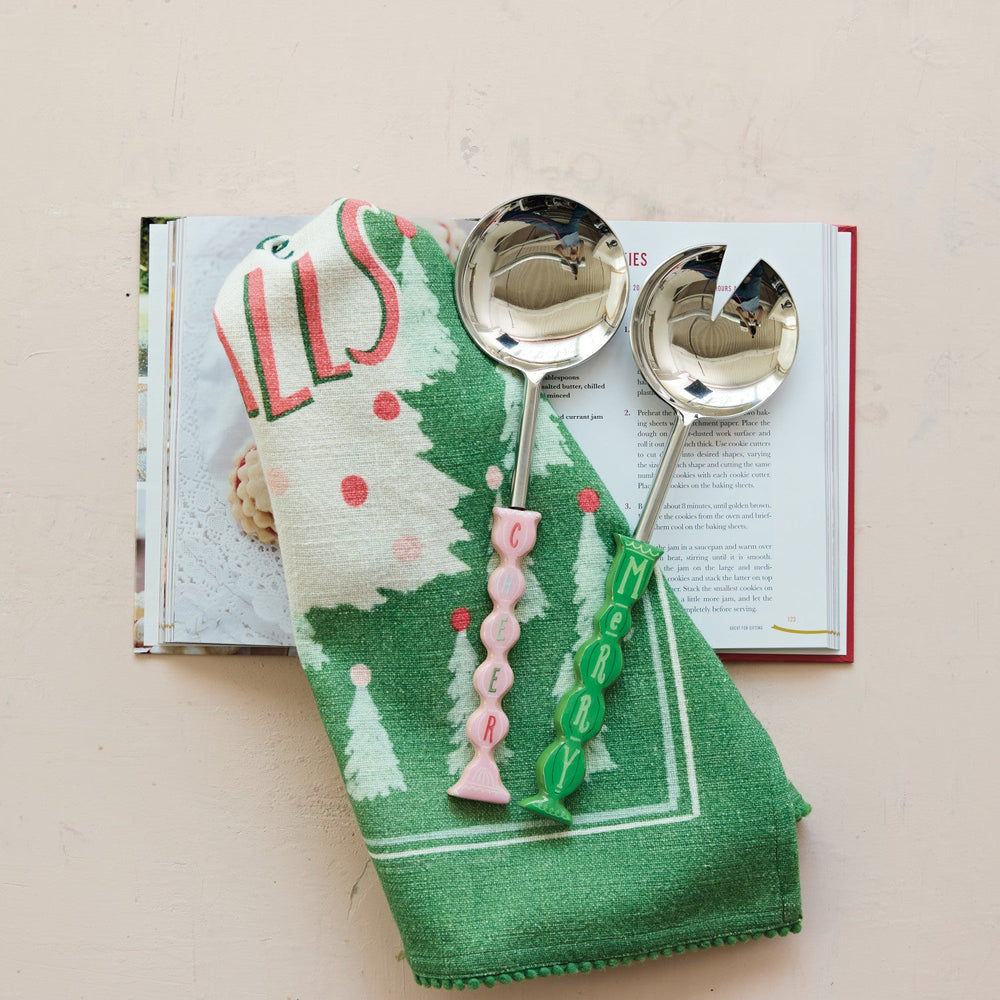Merry & Cheer Salad Servers, Set of 2 - Something Splendid Co.