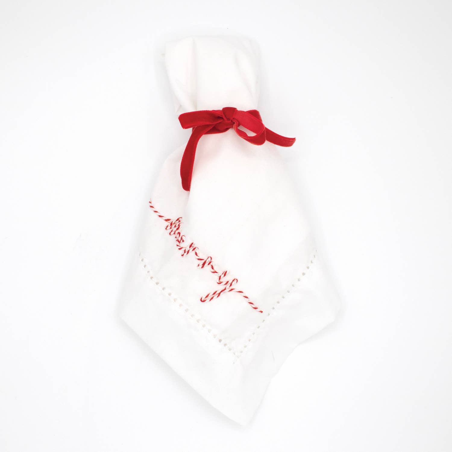 Merry Embroidered Napkins Set - Thumbnail 3