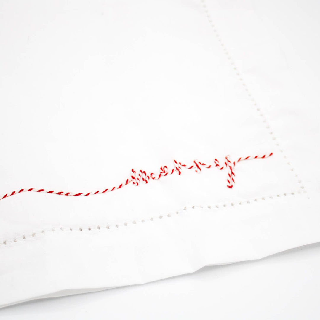 Merry Embroidered Dinner Napkin - Something Splendid Co.