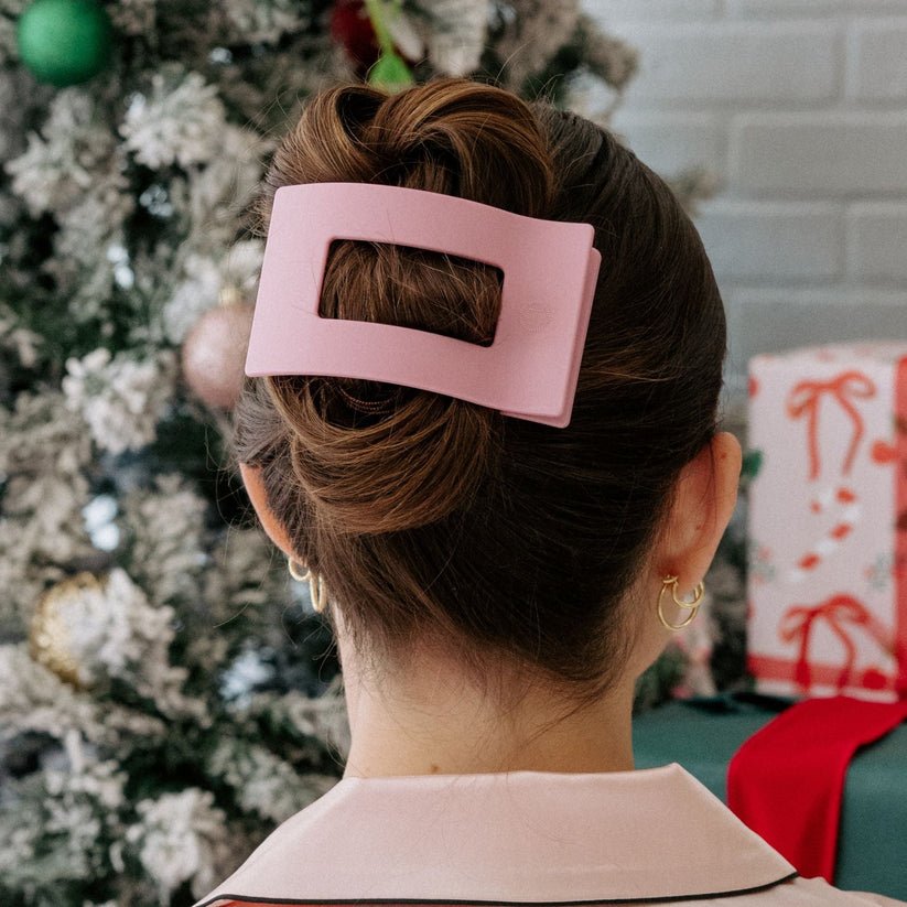 Merry Pinkmas Large Flat Rectangle Hair Clip - Something Splendid Co.