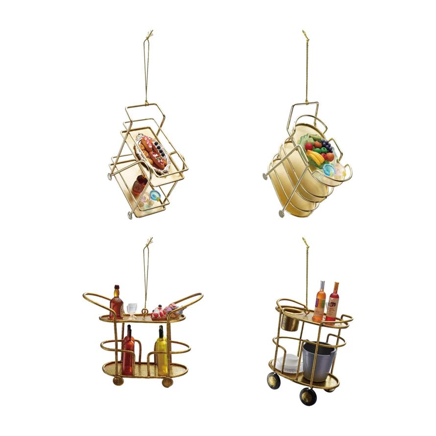 Metal Bar Cart Ornament, 4 Styles - Something Splendid Co.