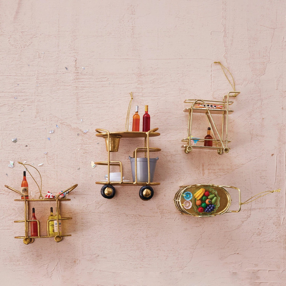Metal Bar Cart Ornament, 4 Styles - Something Splendid Co.