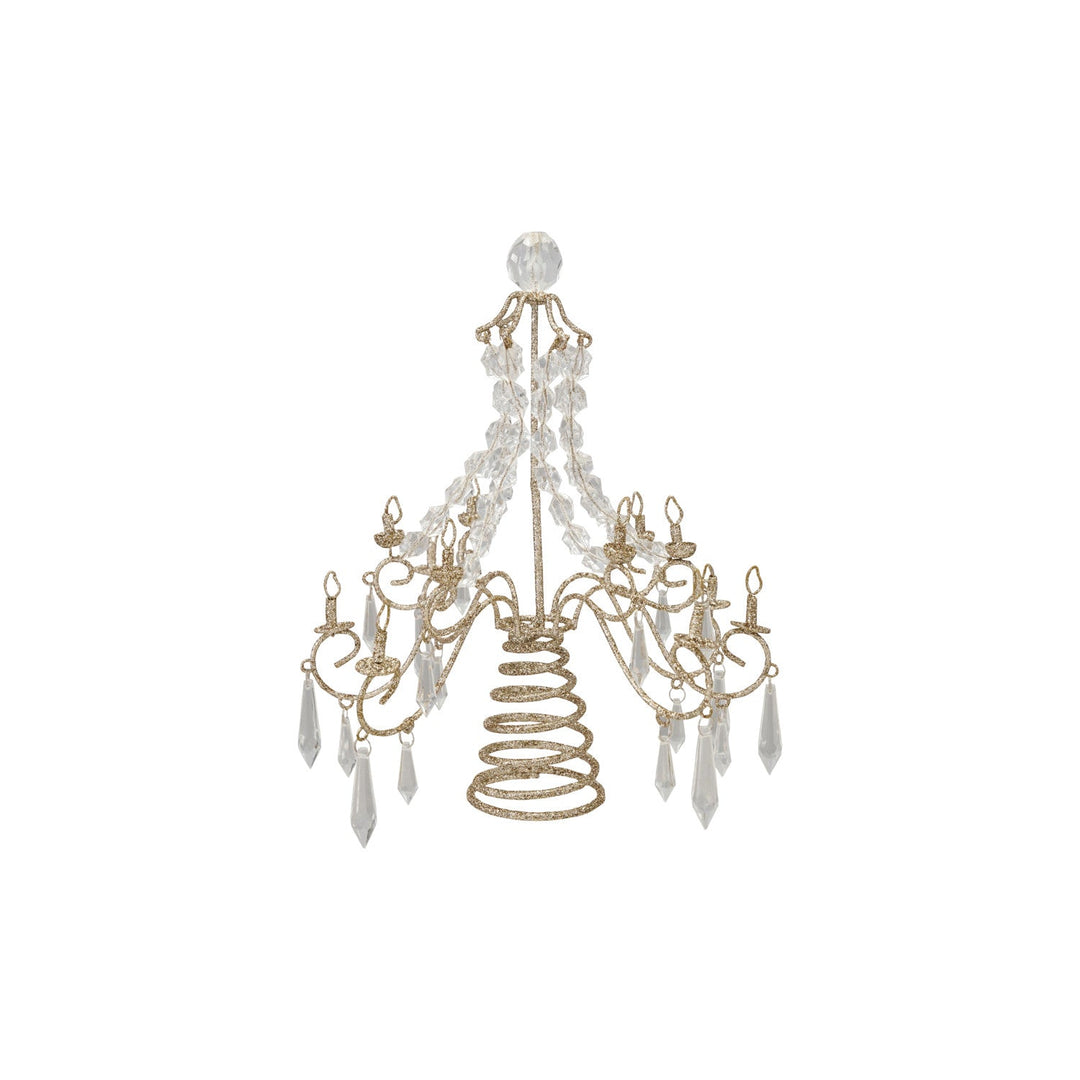 Metal Chandelier Tree Topper with Acrylic Crystals & Glitter - Something Splendid Co.