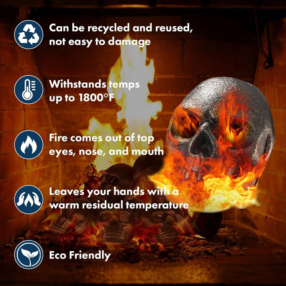 Metal Fireproof Fire Pit Skulls | Set of 8 | Halloween, Fall - Something Splendid Co.