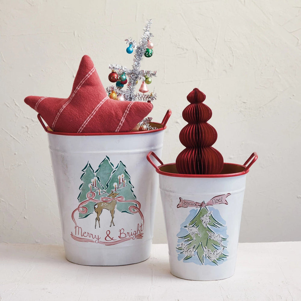 Metal Holiday Buckets w/ Handles - Something Splendid Co.