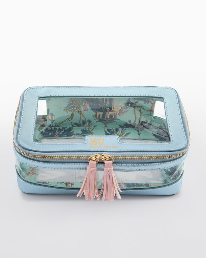 Metallic Light Blue Mahjong Tile Storage Bag - Something Splendid Co.