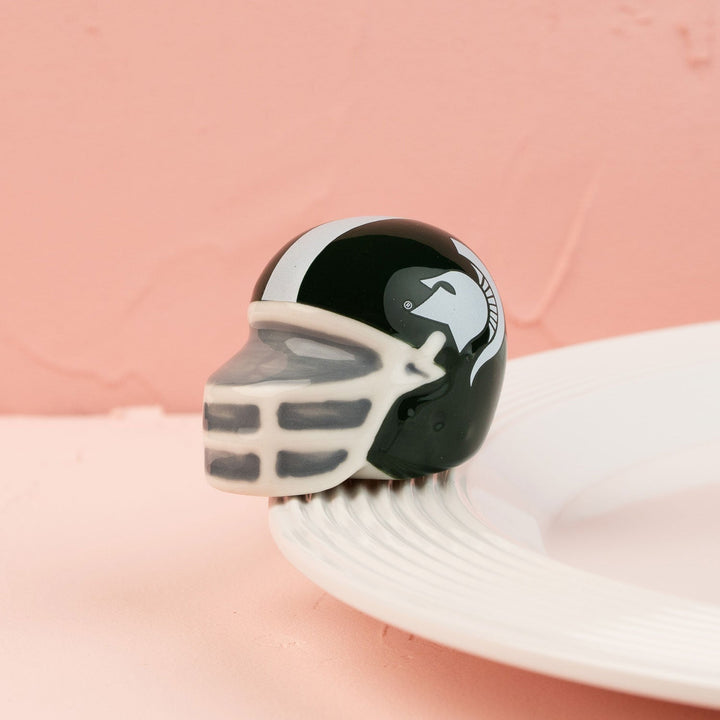 Michigan State University Helmet Mini by Nora Fleming — hand-painted officially licensed Spartans helmet