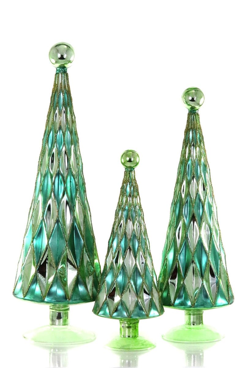Mid Century Diamond Trees - Mint Green, Set of 3 - Something Splendid Co.