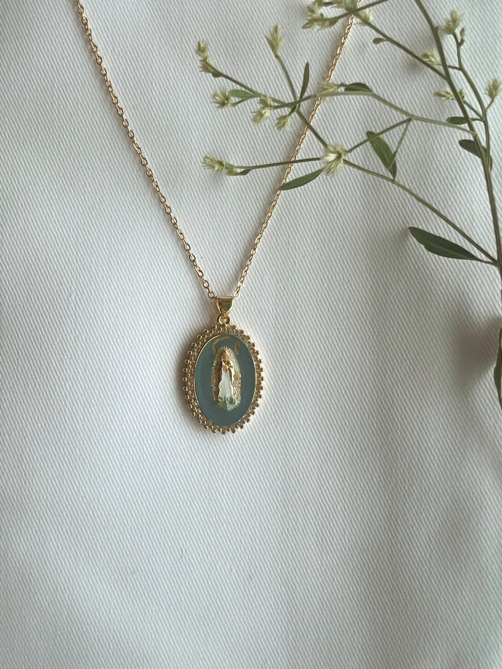 Miraculous Medal in Blue Necklace - Something Splendid Co.
