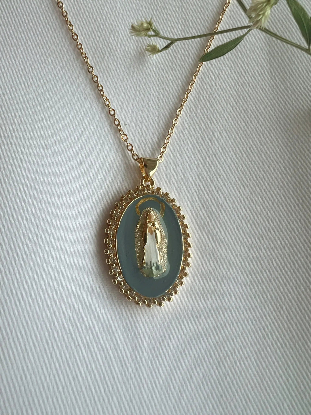Miraculous Medal in Blue Necklace - Something Splendid Co.