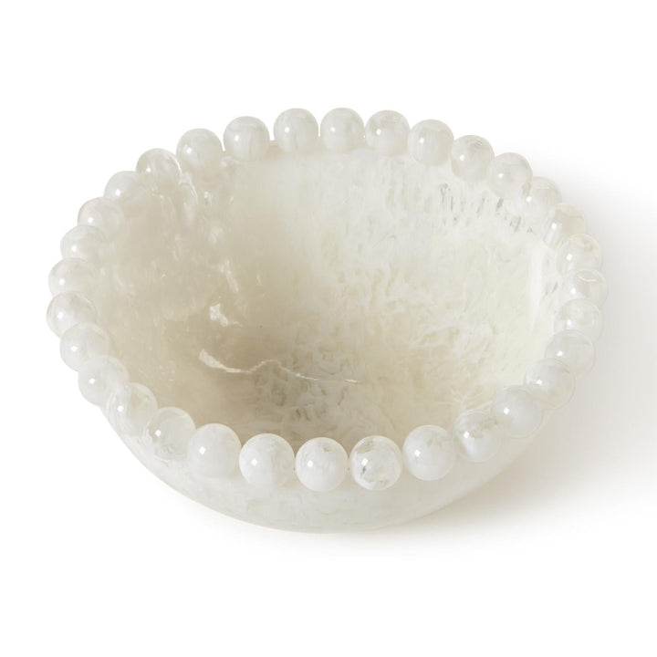 Modern Pop White Beaded Rim Bowl - Something Splendid Co.