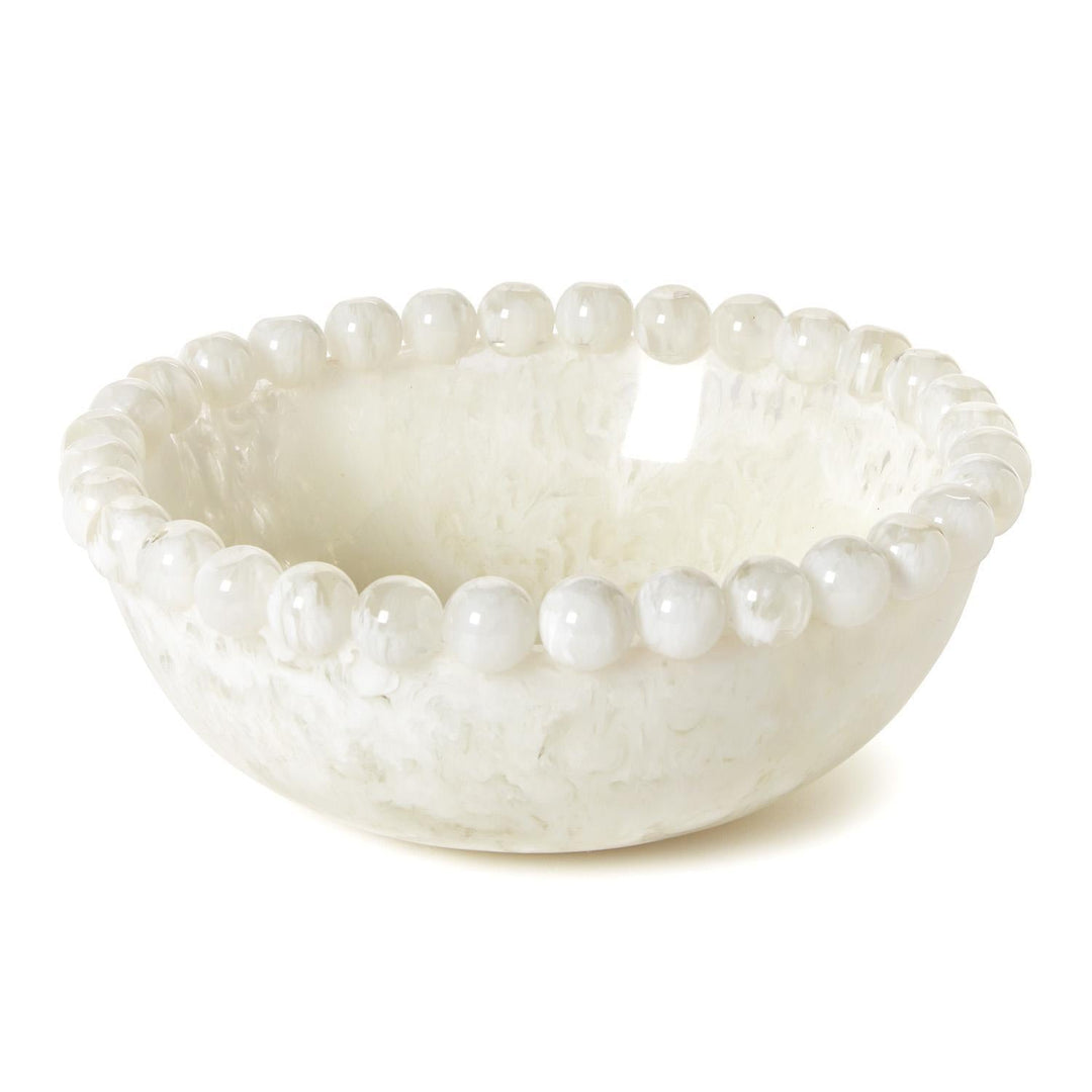 Modern Pop White Beaded Rim Bowl - Something Splendid Co.