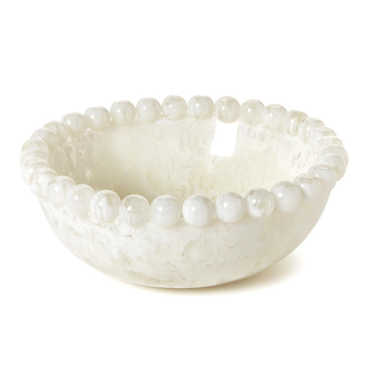 Modern Pop White Beaded Rim Bowl - Something Splendid Co.