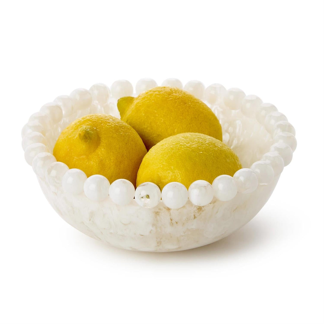 Modern Pop White Beaded Rim Bowl - Something Splendid Co.