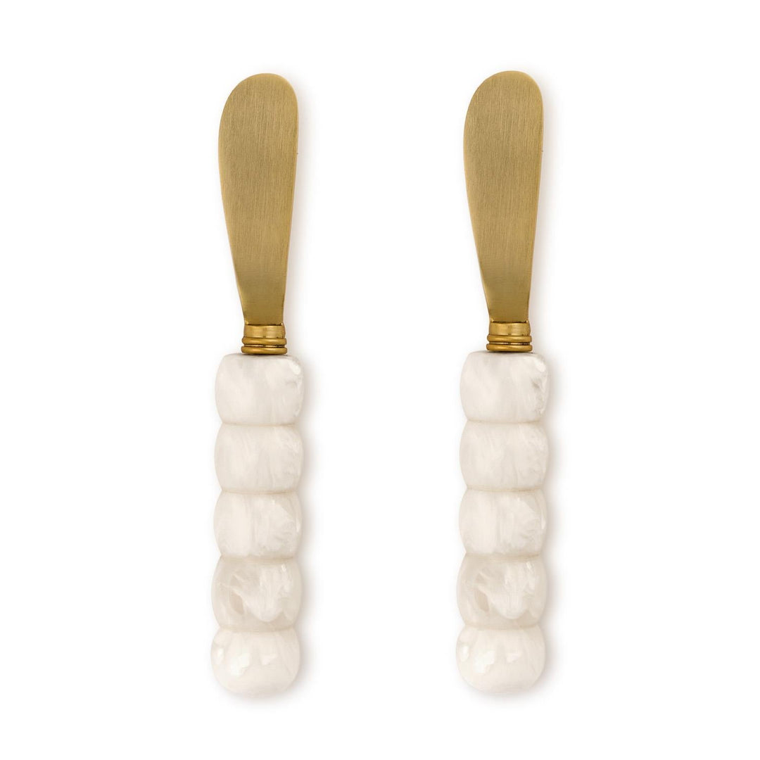 Modern Pop White Beaded Spreaders - Set of 2 - Something Splendid Co.