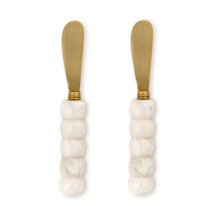 Modern Pop White Beaded Spreaders - Set of 2 - Something Splendid Co.