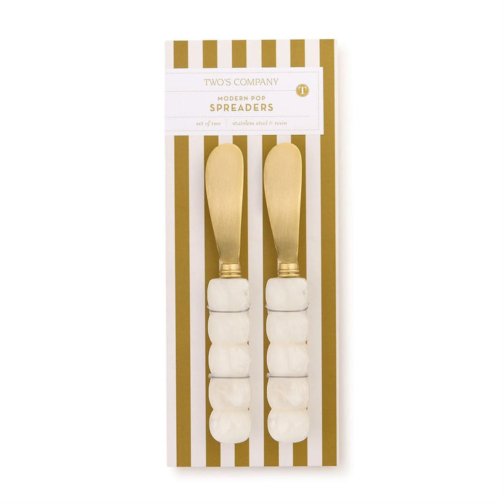 Modern Pop White Beaded Spreaders - Set of 2 - Something Splendid Co.