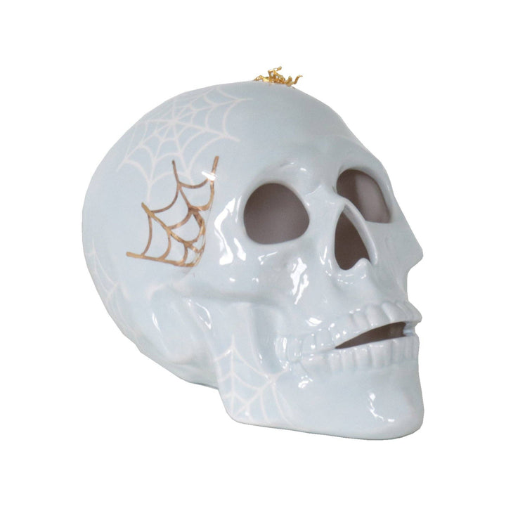 "Mr. Bones and Charlotte" Skull Decor with 22K Gold Accents - Light Blue - Something Splendid Co.