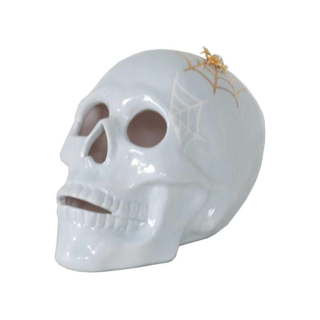 "Mr. Bones and Charlotte" Skull Decor with 22K Gold Accents - Light Blue - Something Splendid Co.