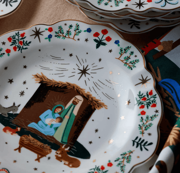 Nativity Porcelain Dessert Plate Set of 4 - Something Splendid Co.