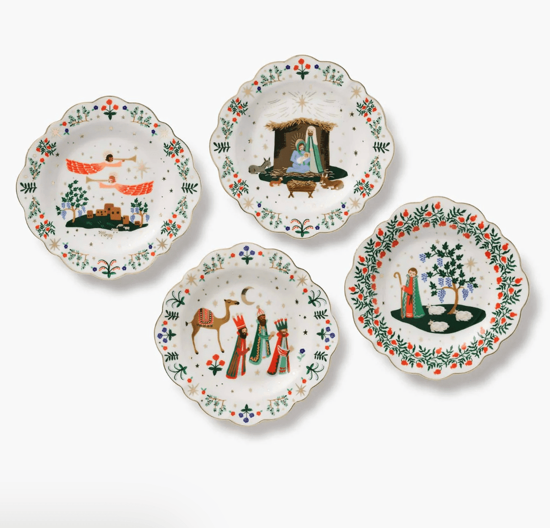 Nativity Porcelain Dessert Plate Set of 4 - Something Splendid Co.