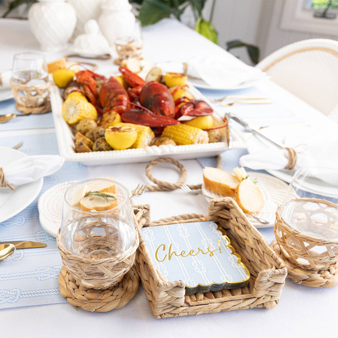 Natural Woven Cocktail Napkin Tray - Something Splendid Co.